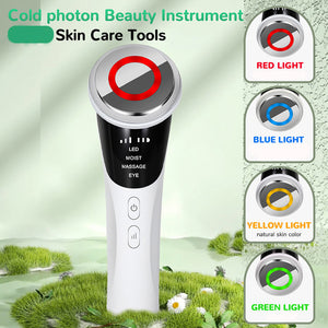 LED Facial Massager | Cold Photon | EMS | Hot Compress | Skin Rejuvenation Wand