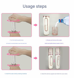 Nano Facial Mister | White | Dual Nozzle | USB Rechargeable | Hydrating Spray