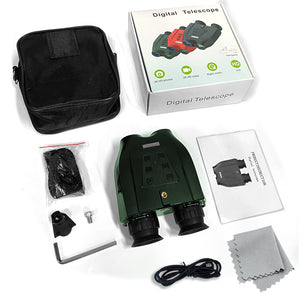 Professional Night Vision Binoculars | HD Digital | 6X Optical Zoom | 2.5K Video & 48MP Photos | Red