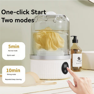 Mini Washing Machine | White | Rechargeable USB-C | For Travel, Delicates, Socks