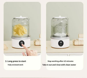 Mini Washing Machine | White | Rechargeable USB-C | For Travel, Delicates, Socks