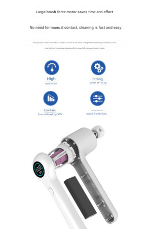 Electric Spin Scrubber | Rechargeable | 5 Heads | Waterproof | Digital Display | White