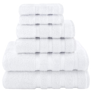 Combed Cotton Towel Bale Set | 6-Piece | Ultra Soft & Absorbent | White