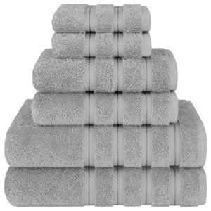 Combed Cotton Towel Bale Set | 6-Piece | Ultra Soft & Absorbent | Grey