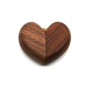 Ring Box | Heart Shaped | Elegant Walnut Wood | Magnetic Closure | Proposal/Wedding