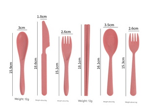 Wheat Straw Dinnerware Set | 24-Piece | Eco-Friendly | Plates, Bowls, Cups & Cutlery | Mixed Colours