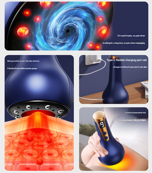 Meridian Scraping Massager | Blue | Electric | Air Release Valve | Full Body Therapy | 16.6x8.4cm