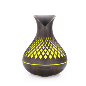 Aroma Diffuser | 500ml | Wood Grain Finish | Essential Oil Humidifier | Lattice Design