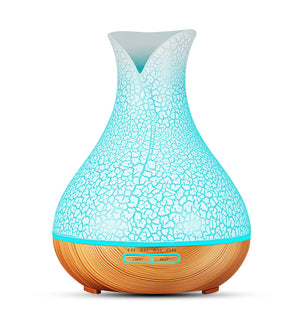 Aroma Diffuser | 500ml | Blue Crack Wood Grain | Lattice Design | Humidifier