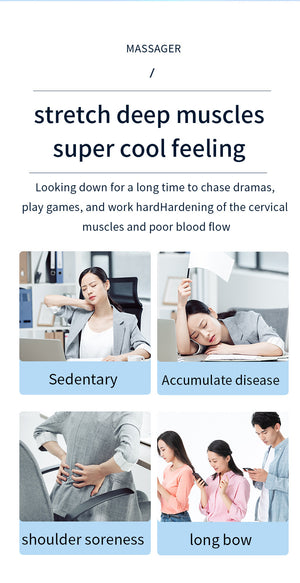 Cervical Spine EMS Massager Sticker | White | Smart | 6 Modes | 16 Strengths | Remote & Charging Case