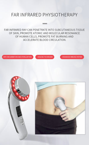 Ultrasonic Slimming & RF Device | White | 6-in-1 | Body Sculpting & Skin Rejuvenation
