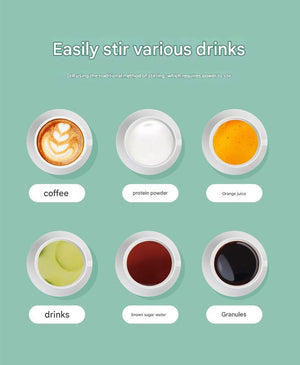 Mini Self-Stirring Mug | Portable Stainless Steel | USB-C Rechargeable | 4-Hour Use | Beige