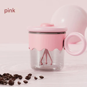 Self-Stirring Coffee Mug 400ml | Automatic USB-C Rechargeable | 5000RPM Trident Stirring Rod | Pink