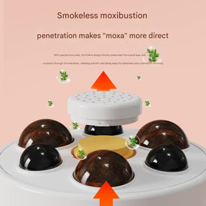 Smokeless Moxibustion & Massage Device | Green | Hot Compress | Red Light Therapy | Rechargeable