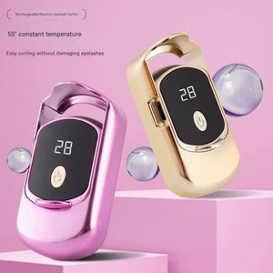Electric Heated Eyelash Curler | 55°C Constant Temp | LED Display | Rechargeable | Gentle Curl | Rose Gold