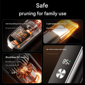 Nose & Ear Hair Trimmer | USB-C Rechargeable | LED Display | Washable 360° Head | Low Noise | Black