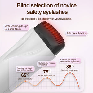 Heated Eyelash Curler | 3 Temp Settings | Rapid 30s Heat-Up | Anti-Scald Design | White
