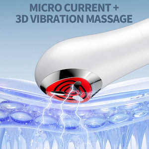 7-in-1 LED Facial Device | Microcurrent Therapy | 3D Vibration Massage | Neck, Face & Eyes | Gradient Pink