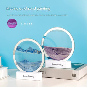 LED Sand Art Picture | Moving Display | Relaxing Desktop Decor | USB Powered | Purple