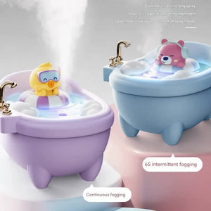 Bathtub Humidifier | Adorable USB-C Cool Mist Maker with Colour Night Light | Green Dragon