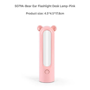 LED Camping Lantern & Flashlight | 2-in-1 | USB Rechargeable | Bear Model | Pink