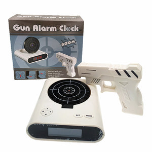 Gun Alarm Clock | Target Shooting | Infrared Gun | Recordable Sounds & Game Modes | White
