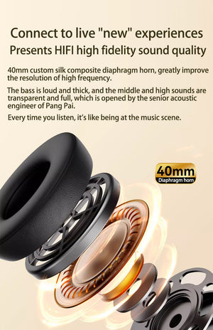 Wireless Headphones | Over-Ear | Graffiti Design | Bluetooth 5.3 | RGB Light | 8h Playtime | Black