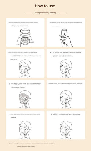 Facial Beauty Device | Red | 6 Modes | 3 Intensity Levels | LED Therapy | Magnetic Charging