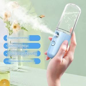 Nano Facial Sprayer | 2-Pack | Blue | 50ml USB Rechargeable | Moisturising & Disinfecting