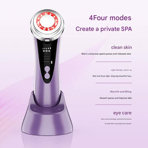 4-in-1 Facial Beauty Device | Gold | LED Light Therapy | Warm Lifting | Ion Cleansing | Eye Care