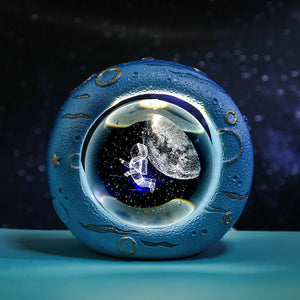 Crystal Ball Lamp | Celestial Ring LED | 3D Engraving | Unique Gift | Starry Sky Theme
