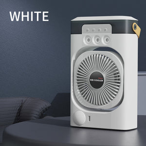 3-in-1 Air Cooler Fan | White | Desktop Humidifier | LED Light | Nano Mist