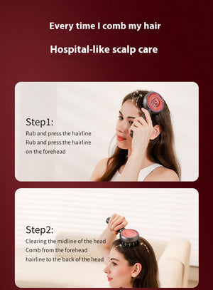 Scalp Therapy Comb | Advanced EMS | Red/Blue Light | Serum Applicator | White