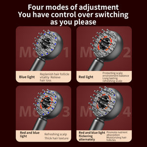 Scalp Therapy Comb | Advanced EMS | Red/Blue Light | Serum Applicator | Blue