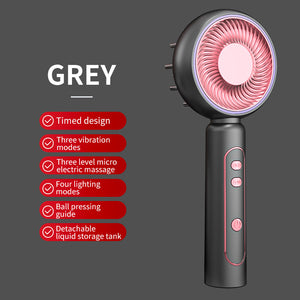 Scalp Therapy Comb | Advanced EMS | Red/Blue Light | Serum Applicator | Grey
