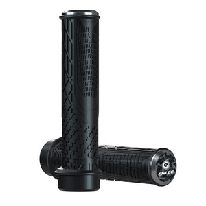 Ergonomic Bike Grips | Black | Lock-On | Anti-Slip Rubber | Alloy Ends | MTB & Commuter