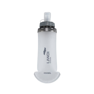 Soft Running Flask 350ml | Ultra-Lightweight Collapsible TPU Water Bottle | BPA-Free | Grey & White