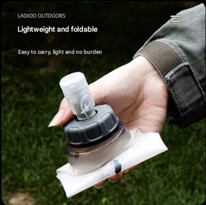 Soft Running Flask 350ml | Ultra-Lightweight Collapsible TPU Water Bottle | BPA-Free | Orange & White