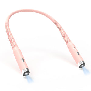 Hands-Free LED Neck Reading Light | USB Rechargeable | 3 Colour & Brightness Modes | Flexible Gooseneck | Pink