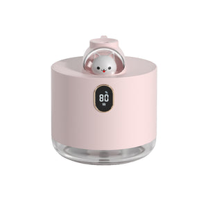 Space Capsule Humidifier | Adorable USB Cool Mist Maker with LED Display & Night Light | Pink