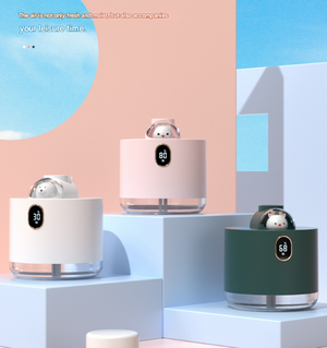 Space Capsule Humidifier | Adorable USB Cool Mist Maker with LED Display & Night Light | Pink