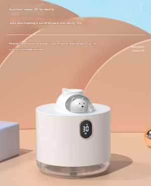 Space Capsule Humidifier | Adorable USB Cool Mist Maker with LED Display & Night Light | Pink