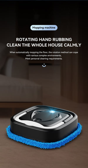 Smart Robotic Floor Mop | Ultra-Slim Automatic Wet & Dry Cleaner with Humidifier Spray | White