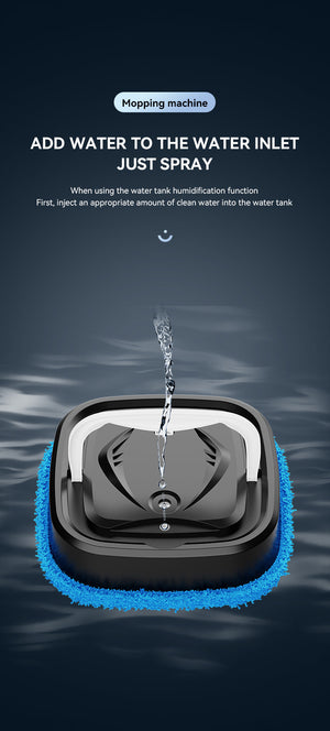 Smart Robotic Floor Mop | Ultra-Slim Automatic Wet & Dry Cleaner with Humidifier Spray | White