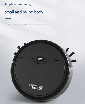 Smart Robot Vacuum Cleaner 3-in-1 | Sweeping, Mopping & Suction for Hard Floors & Pet Hair | Black