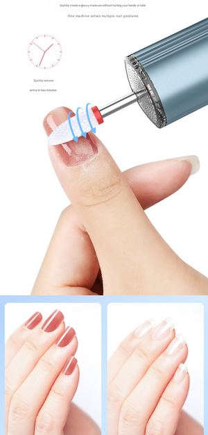 Electric Nail Drill Pen with UV Lamp | Rechargeable | All-in-One Manicure Pedicure Kit | Blue