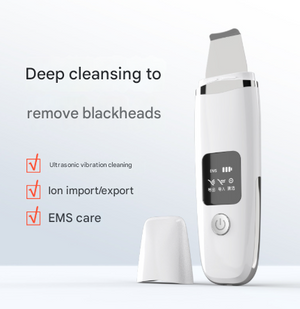 Ultrasonic Skin Scrubber 4-in-1 | Professional Deep Pore Cleanser | Blackhead Remover & EMS Lifting Tool | White
