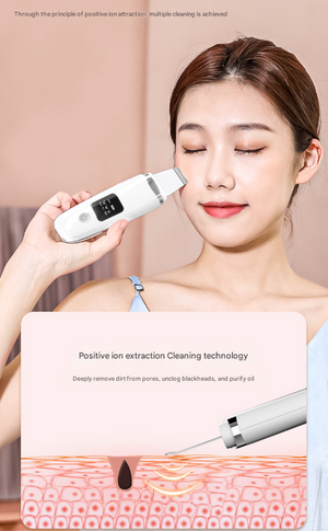 Ultrasonic Skin Scrubber 4-in-1 | Professional Deep Pore Cleanser | Blackhead Remover & EMS Lifting Tool | White
