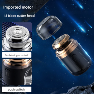 Mini Electric Shaver for Men | Portable USB Fast-Charge | Washable Head & Nose Trimmer | Black