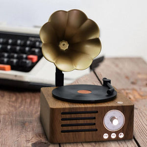 Vintage Gramophone Bluetooth Speaker | Retro Wireless Music Player | Classic Design